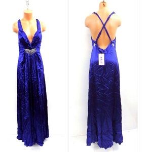 ABS Allen Schwartz Criss Cross Back Silk Dress 8